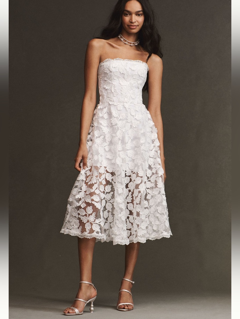 Helsi NWT Sz S top-rated gorgeous Florence A-Line strapless lace midi dress